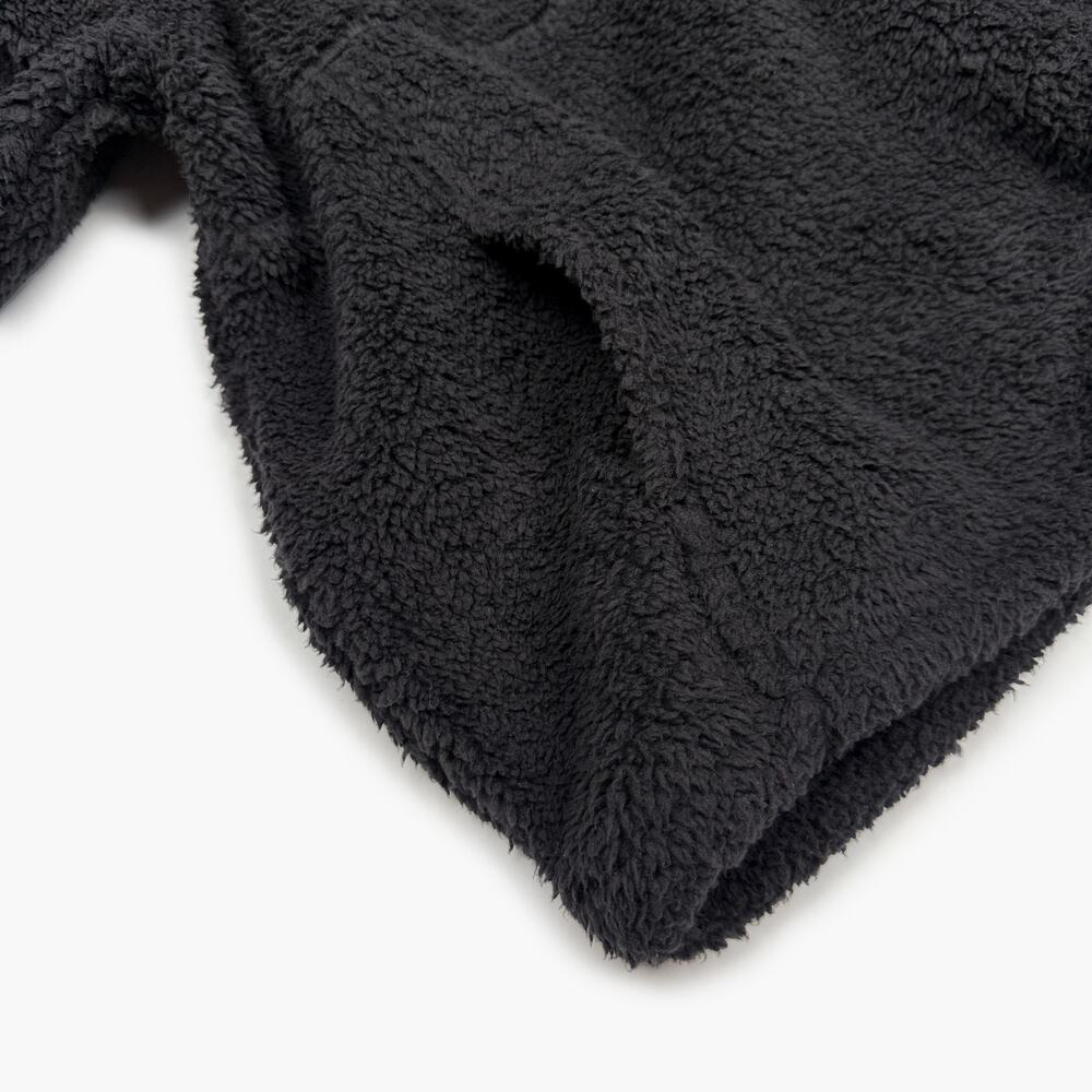 NWOT NO BOUNDARIES Plush Pullover 1/4 Zip Fleece Teddy Sweater (Black | XL) - Picture 5 of 7